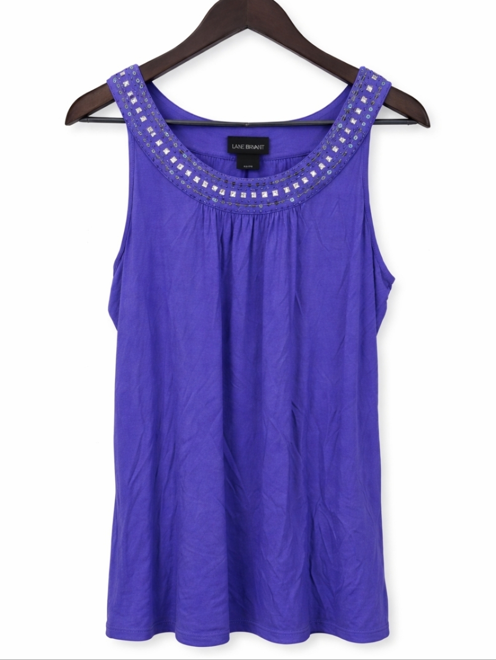 Lane Bryant Purple Sequin Beaded Embellished Spandex Blend Tank Plus Sz 14/16